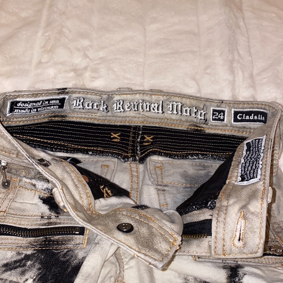 Rock Revival Moto Jeans Cladelle Size 24 New without Tags Exc Condition - Picture 7 of 16